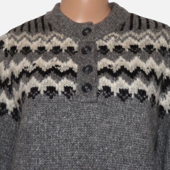 ZARA Alpaca Blend Fair Isle Relaxed Fit Button Sweater Size S - Picture 2 of 7
